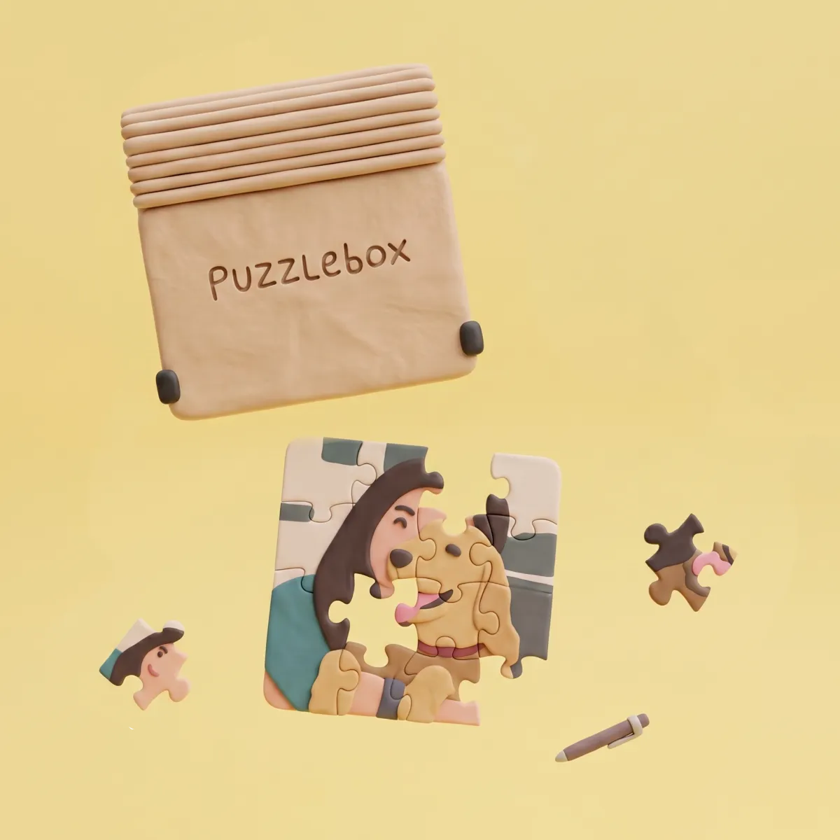 A 16-piece personalized wooden jigsaw puzzle, perfect for tiny hands to piece together a memory.